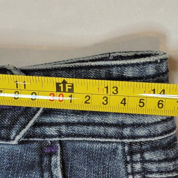 Bica Cheia Button Front Denim Mini Skirt | Size 2 | Stretchy High Waist Skirt - Picture 12 of 12